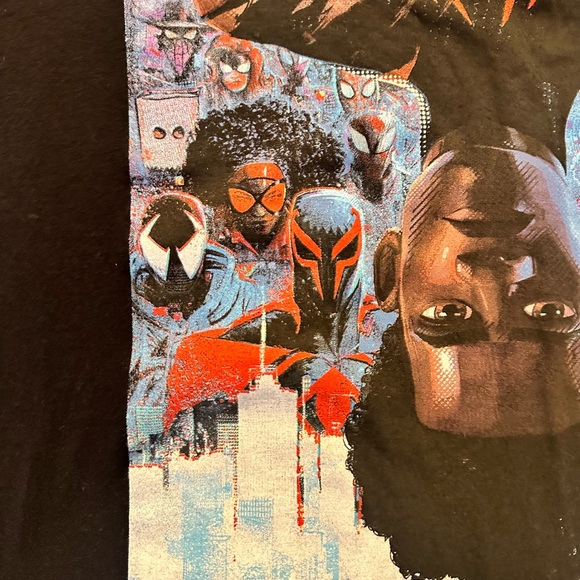 Spider-Man “Across the Spider-Vers Miles Upside Down Poster Black XL T-shirt - Picture 4 of 10